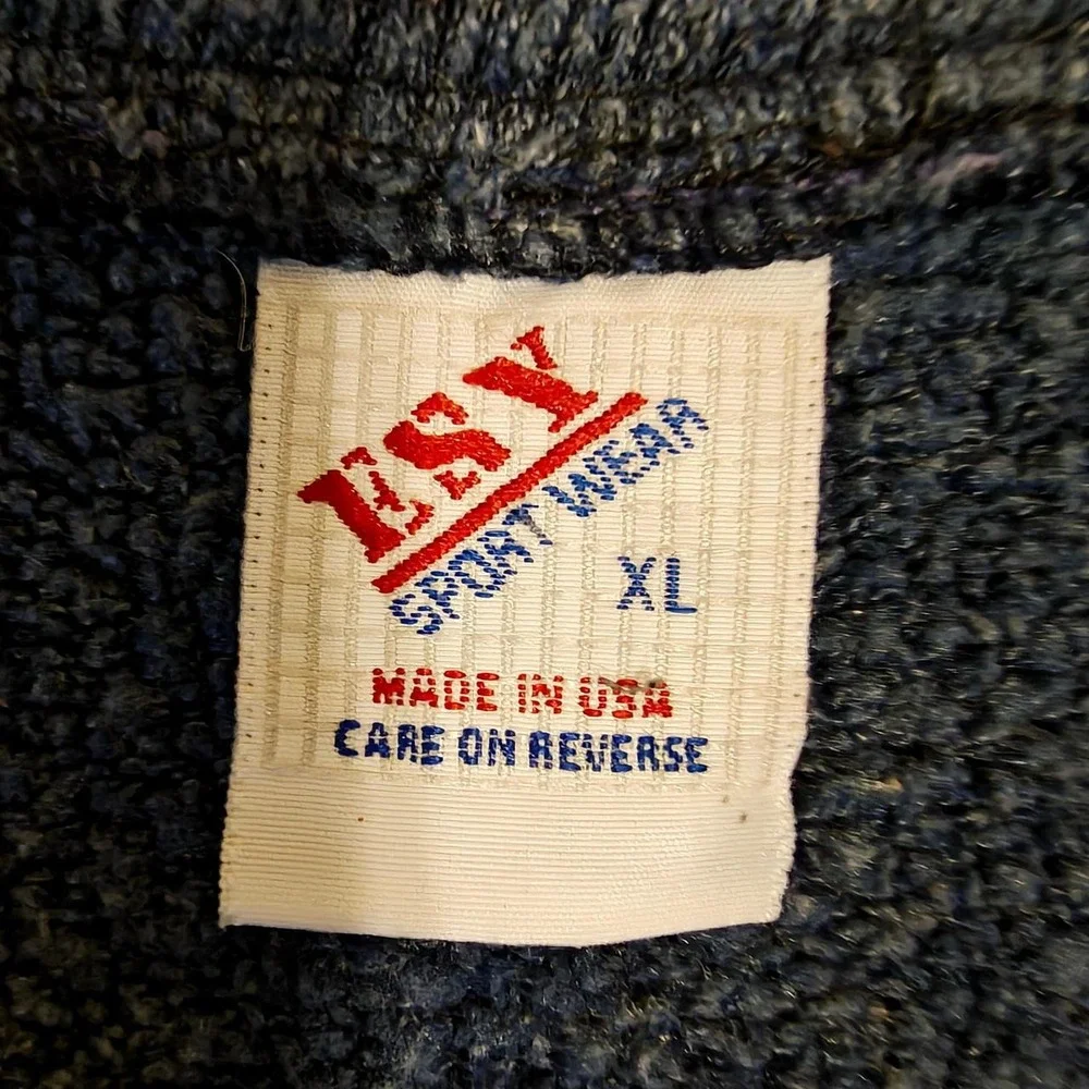 Vintage ESY Sportswear Virginia Beach Sweatshirt XL Blue Made in USA 90s Graphic